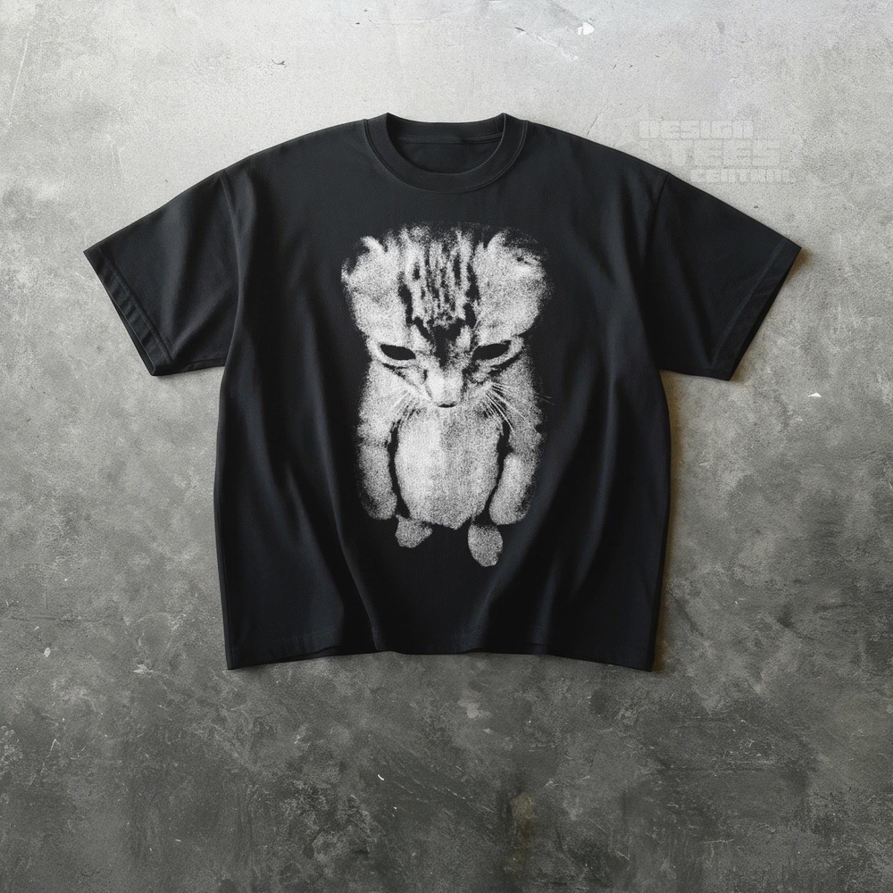 Sad Kitten Meme Standing Cat Funny Graphic Unisex Gift T-Shirt